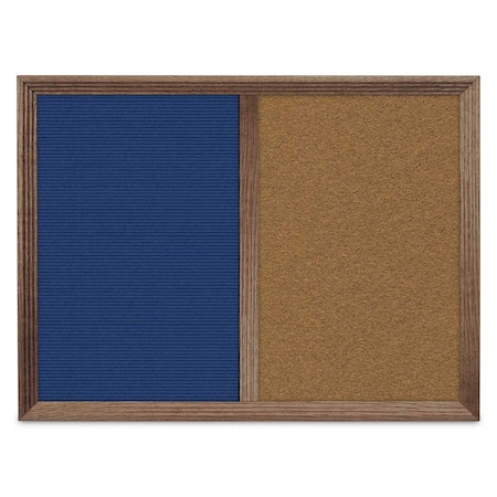 United Visual Products Enclosed Corkboard, 1 Door, 72"x36", 4" Fra UV3418-SATIN-DBURGU